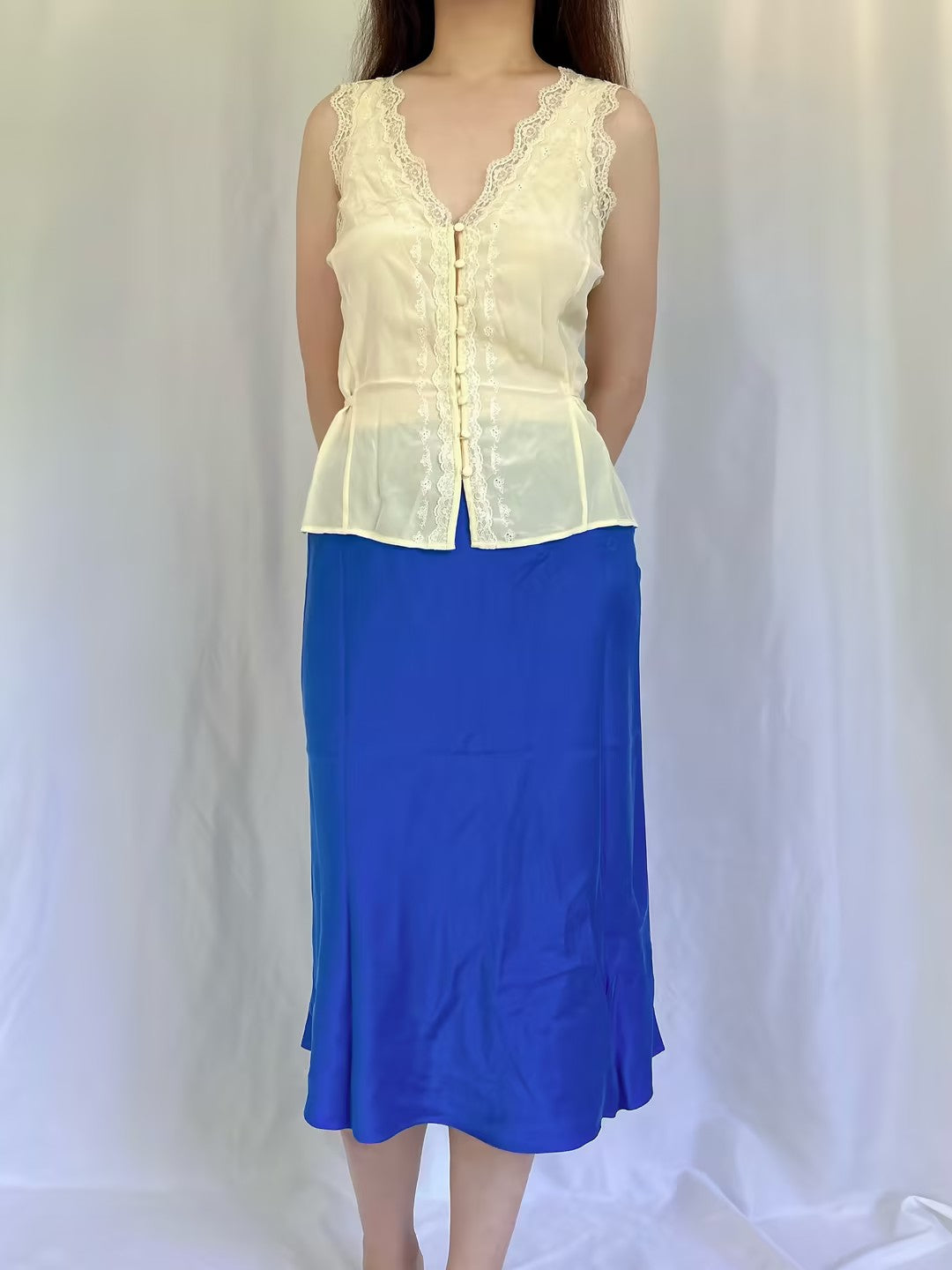 소하나 레이스 미디 드레스, 다포딜 옐로우