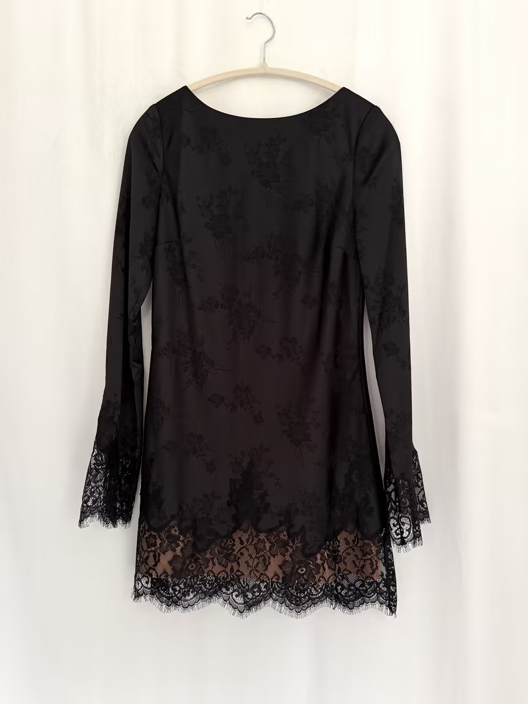 Blanche Polyester Dress - Black Jacquard