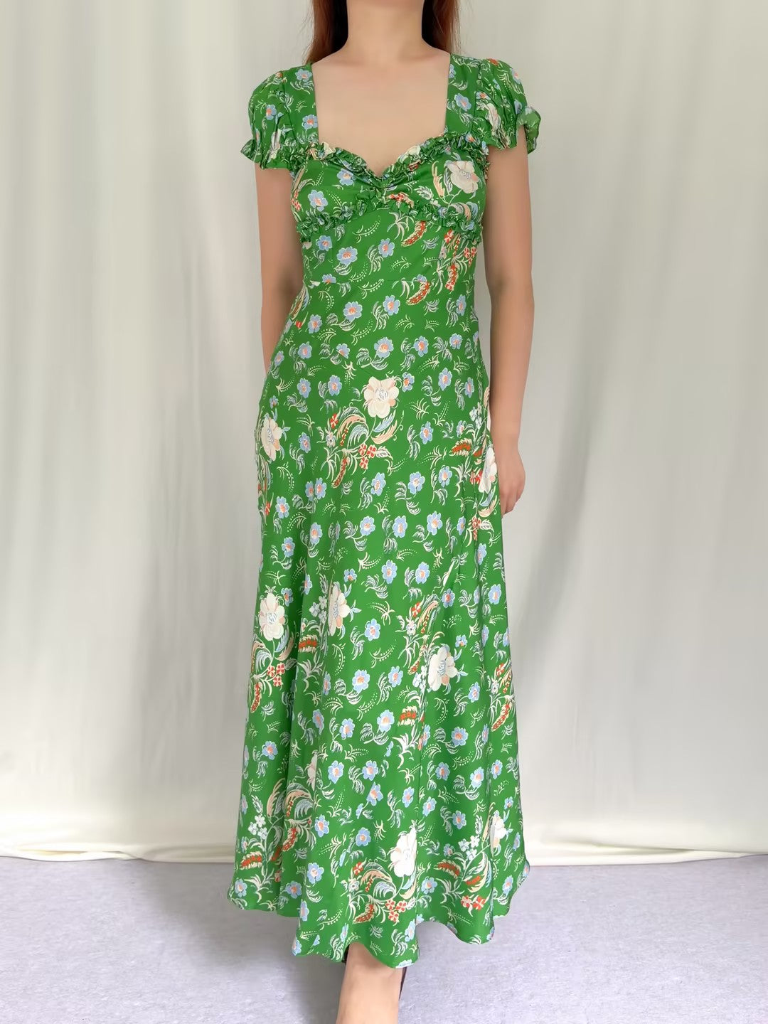 Valerine Dress - Emerald Hollyhock Hills