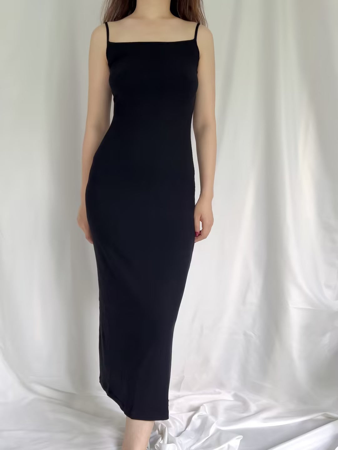 Soft Lounge Ribbed Maxi Slip Dress - Black Soft Lounge Ribbed Maxi Slip Dress - Black