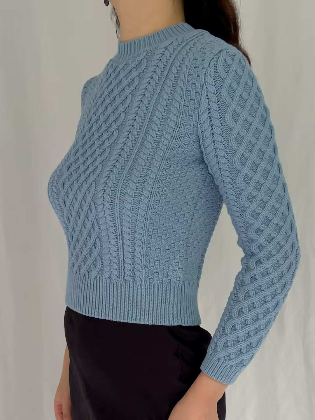 Cabbie Sweater - Ash Blue in S