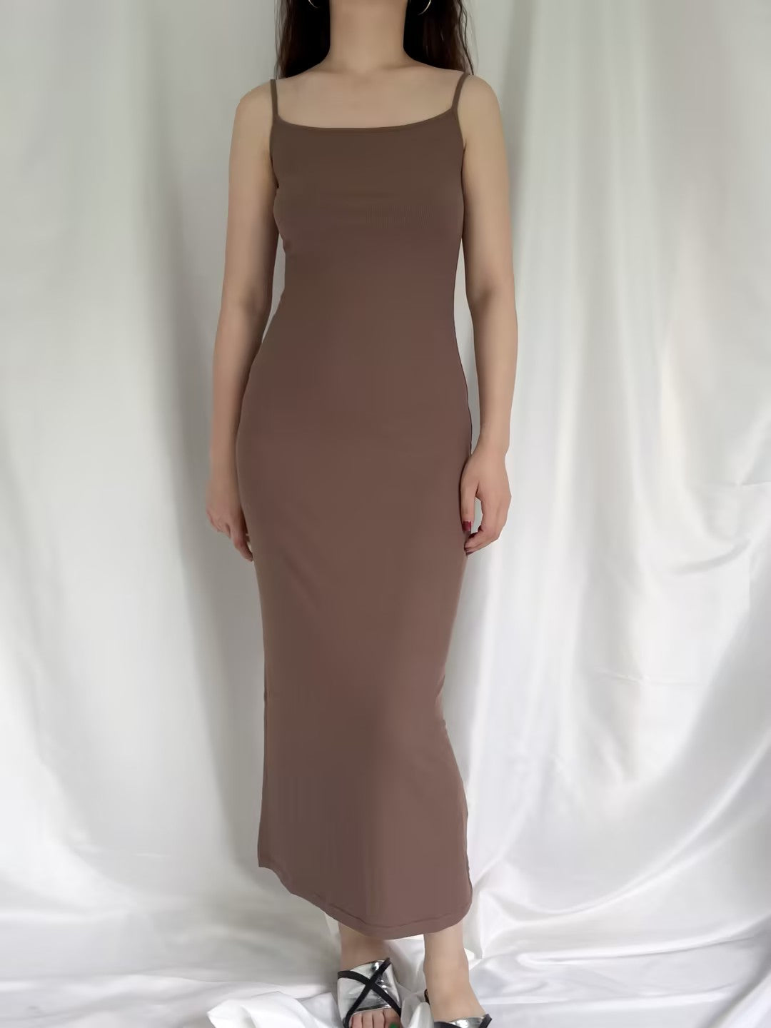 Soft Lounge Ribbed Maxi Slip Dress - Cocoa Szaszer Soft Lounge Ribbed Maxi Slip Dress - Cocoa Szaszer