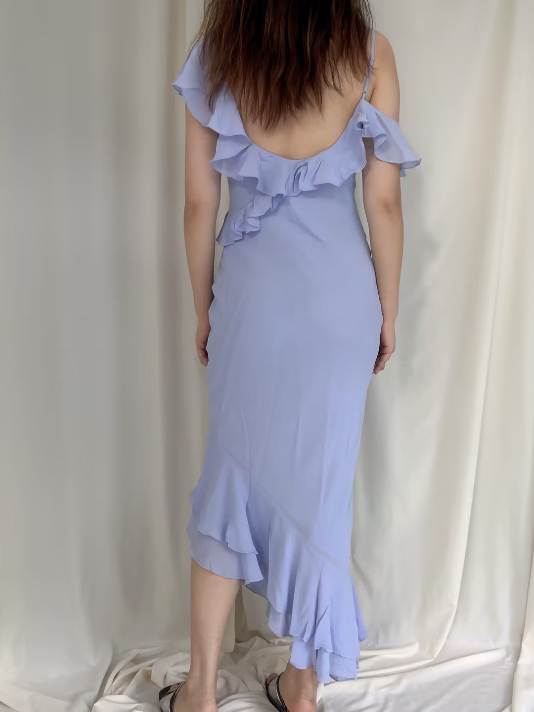 Robe courte en maille pointelle lavande LSF en argile rose