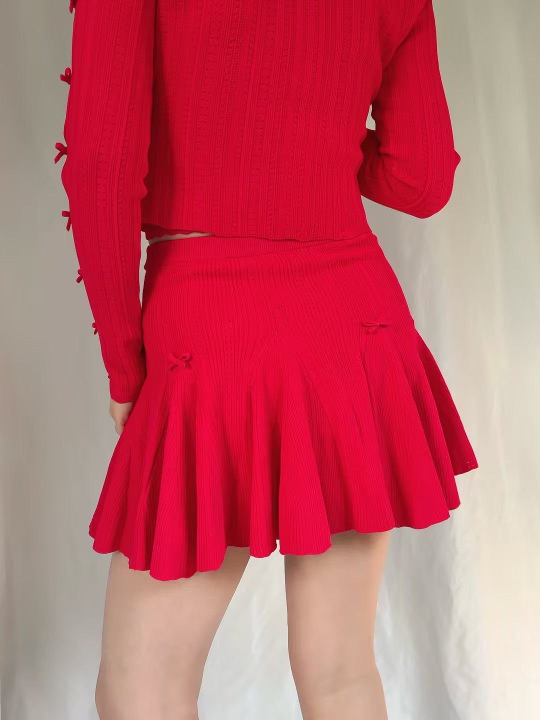 LSF Meryl Pointelle Mini Skirt - Candy Apple