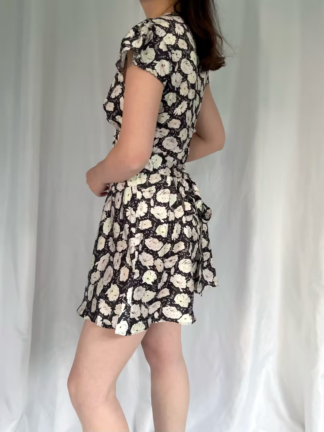 Dianne Silk Dress - Noir Fleurs Danemone