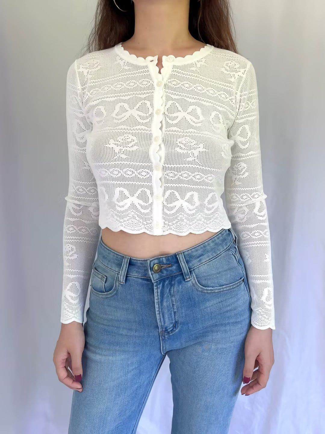 LSF Gretta Knit Bow Cardigan - Ivory