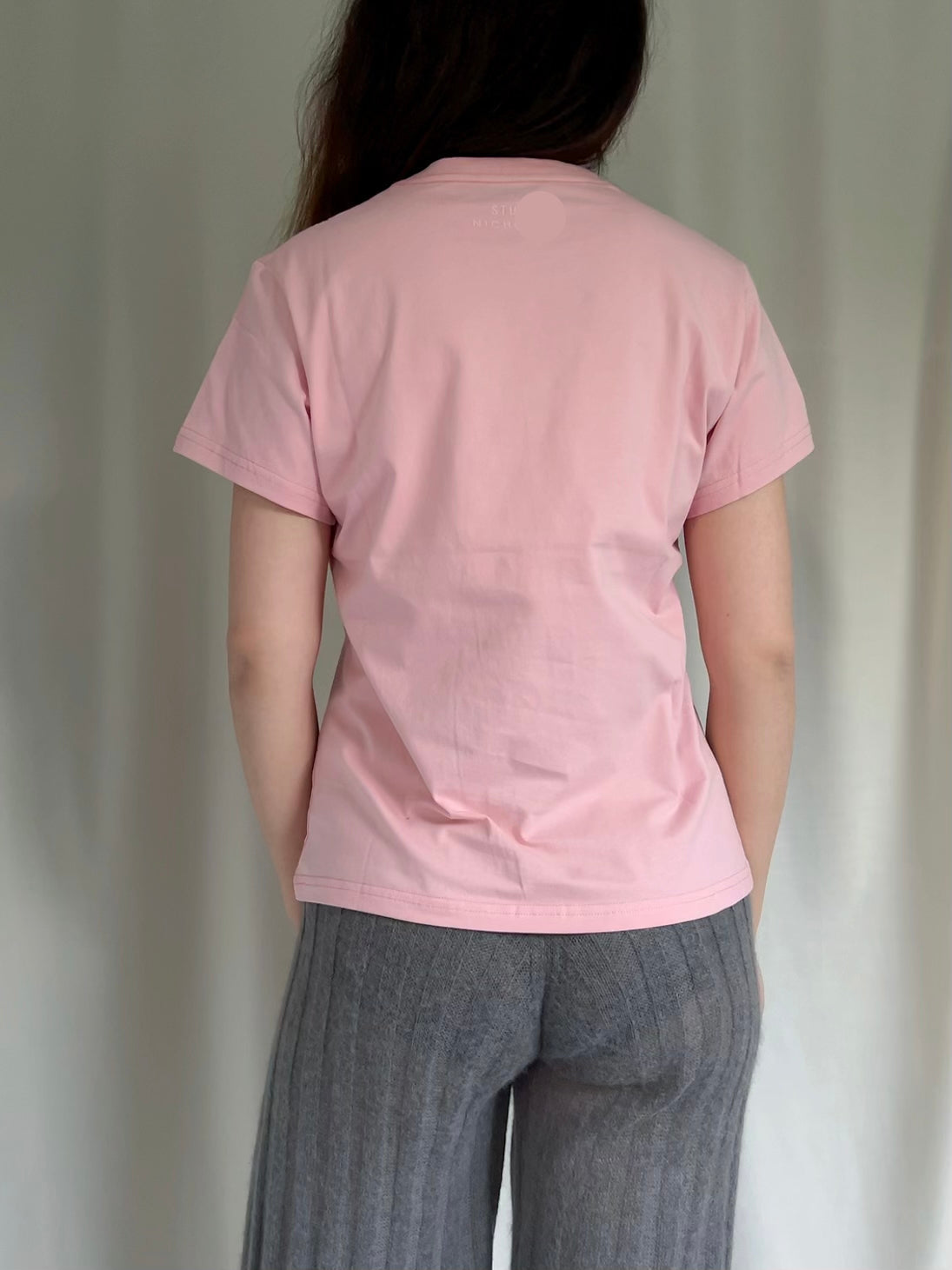 피마 코튼 핑크 타이니 티셔츠