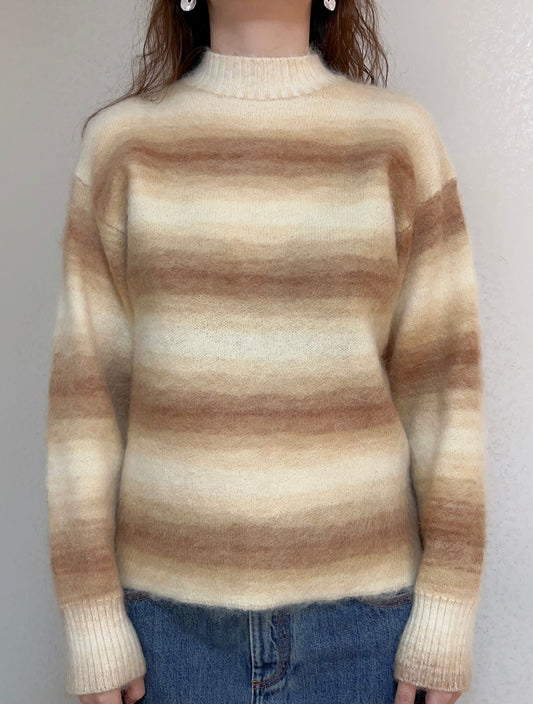 Pull en mohair à bandes ombrées 