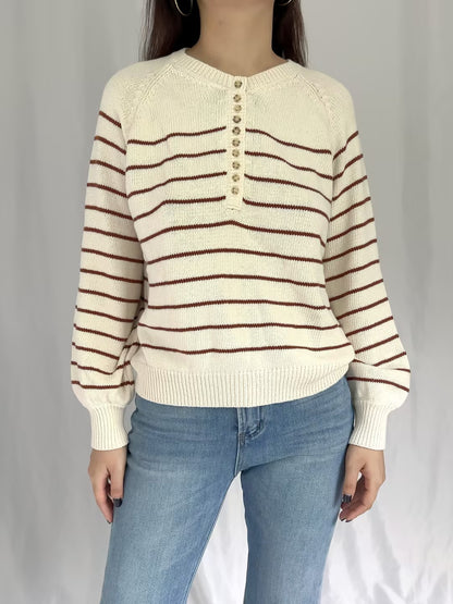SEZ Leontine Jumper - Ecru / Camel