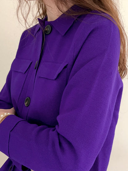 Betty Merino Wool Cardigan in Ultra Violet