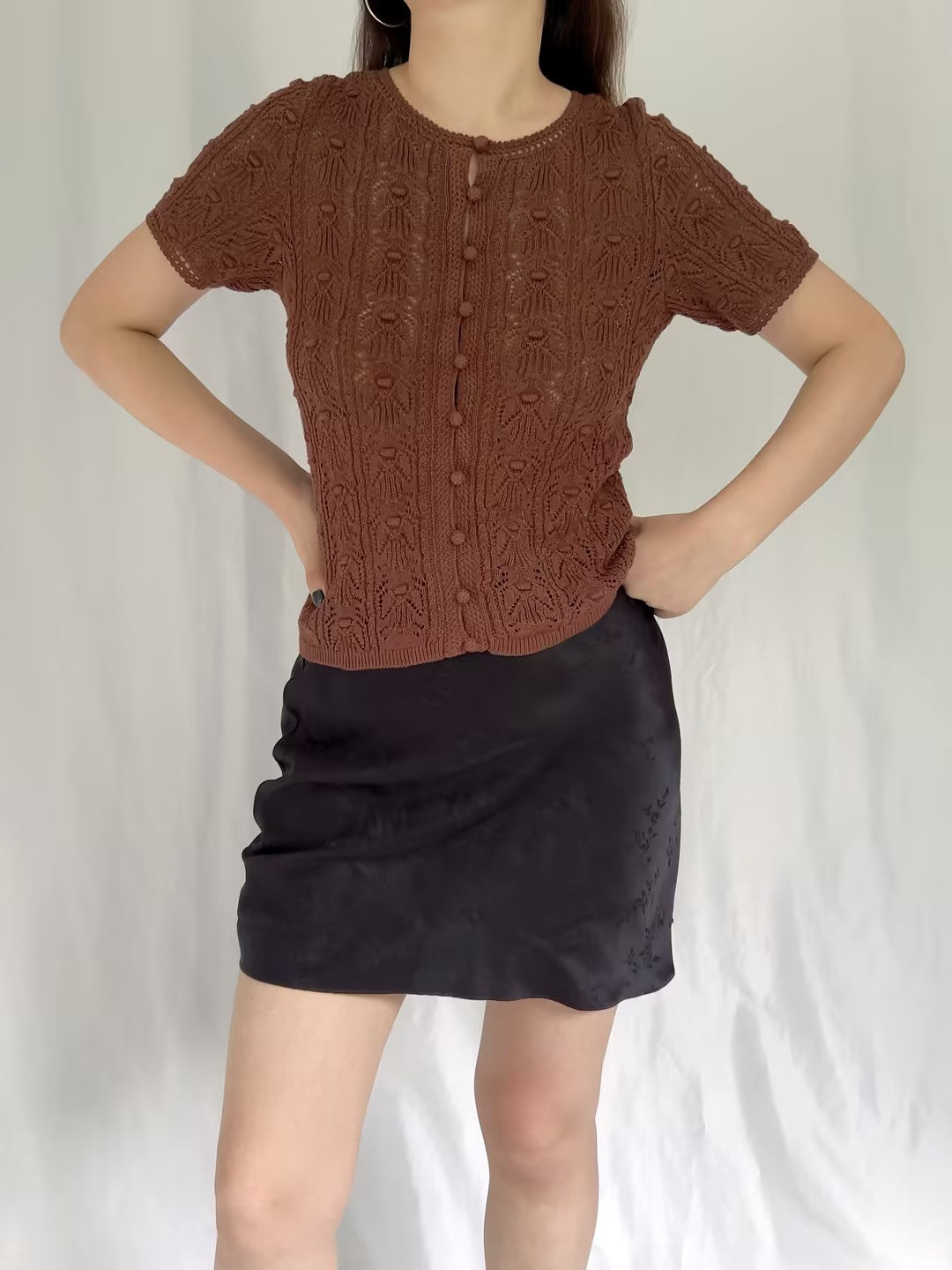 Milane Crochet Top - Chocolate