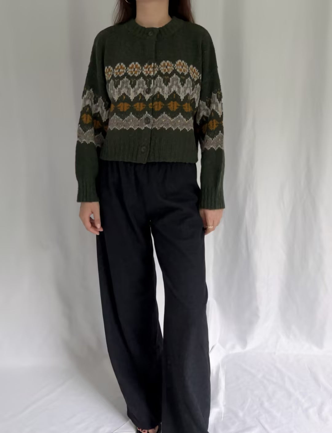 Cammie Sweater - Dark Forest Fairisle