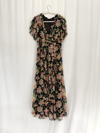 Robe mi-longue en dentelle Sohana en jaune jonquille