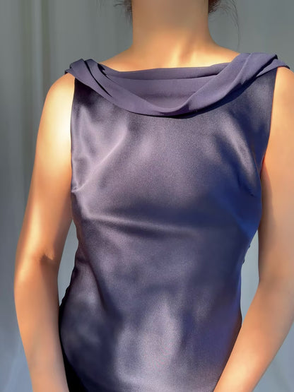 Jonelle Silk Dress - Navy