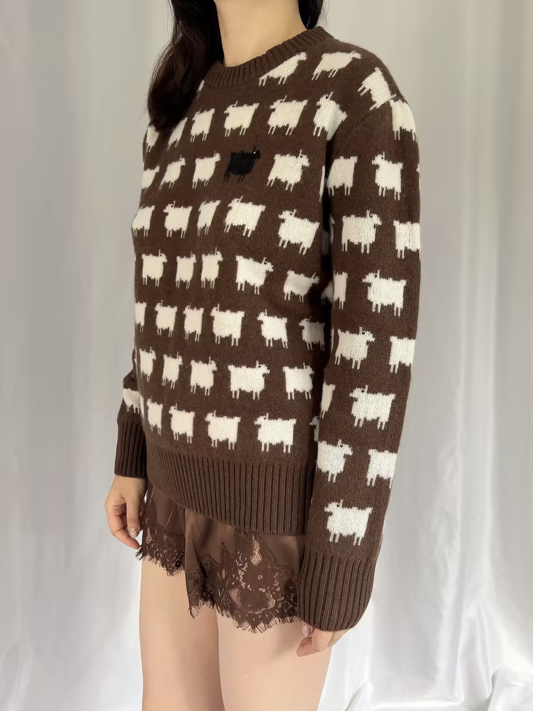 WW Men's Wool Sheep Sweater - Brown (contact for other sizes)