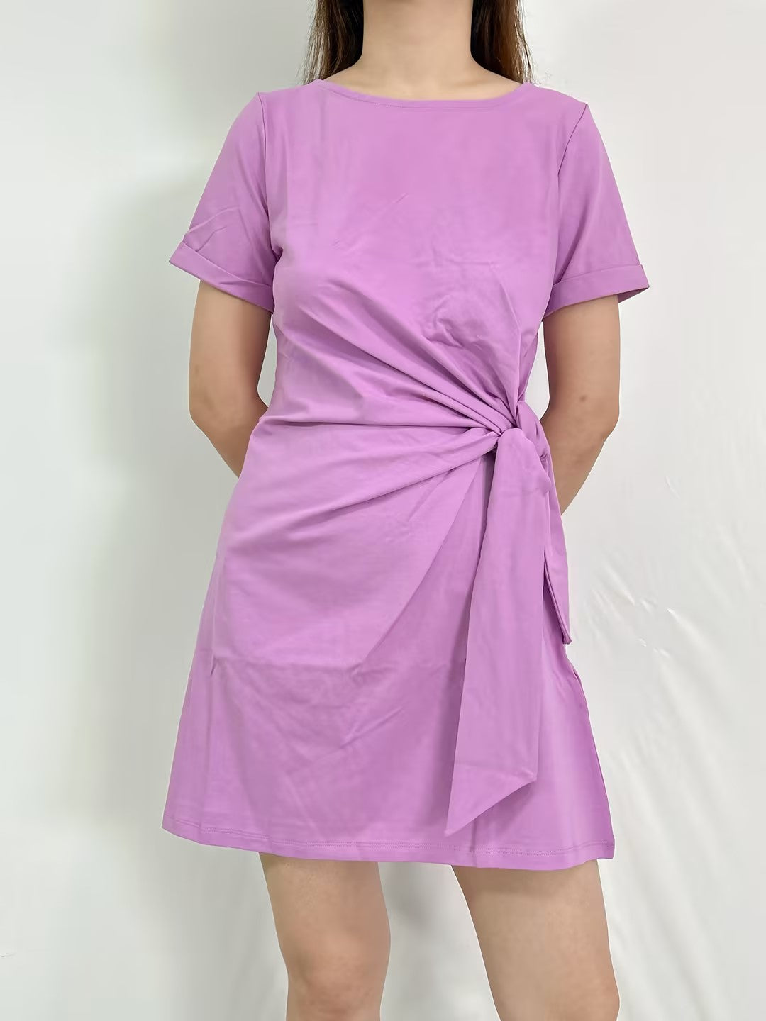 Pippa Short Cotton Dress in Mauve