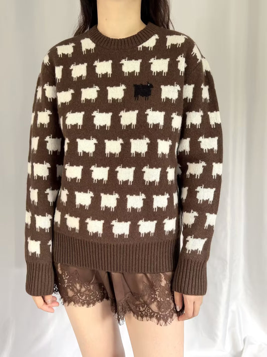 WW Men's Wool Sheep Sweater - Brown (contact for other sizes)