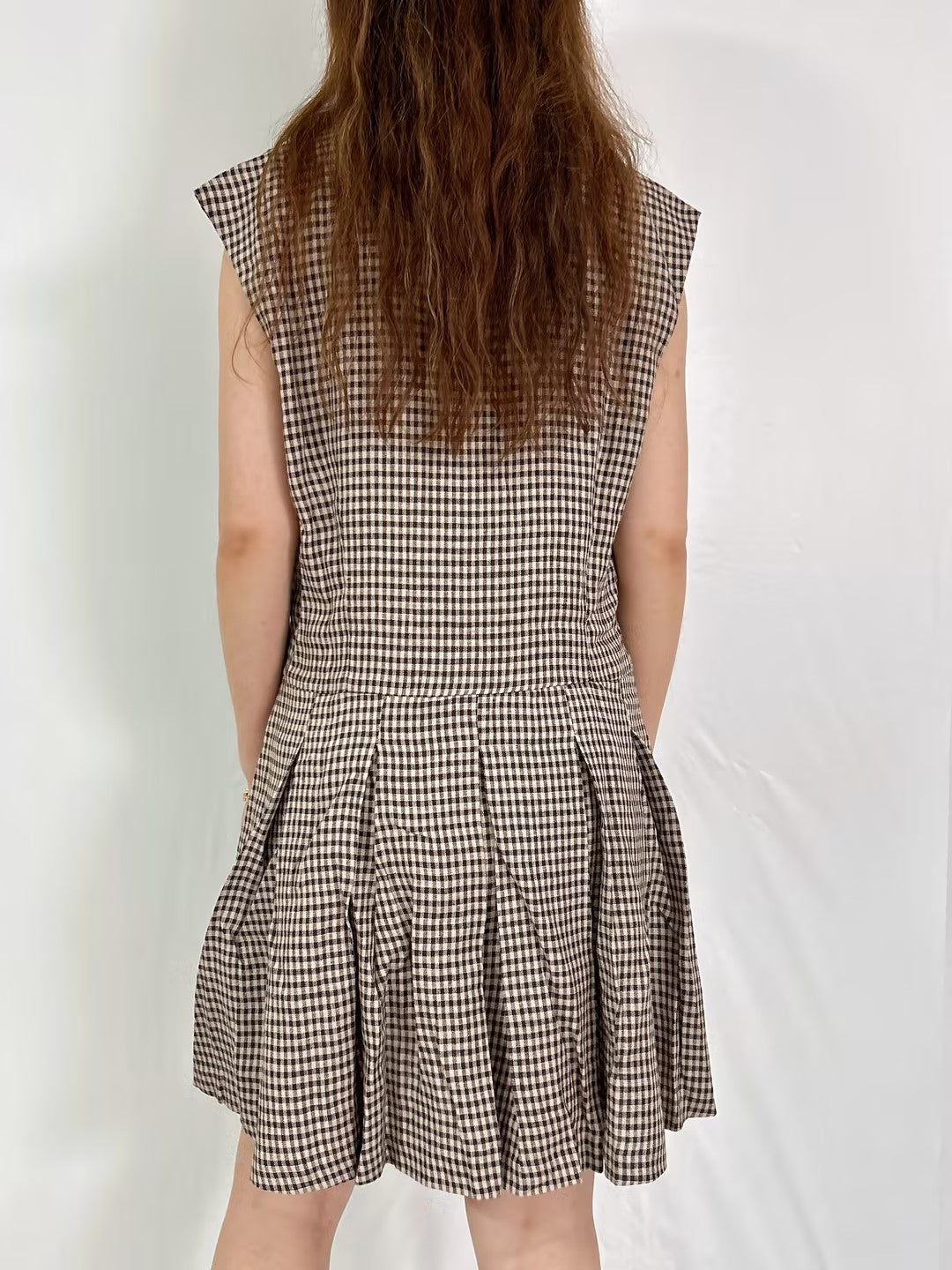 Arella Linen Mini Dress in Tartine Check