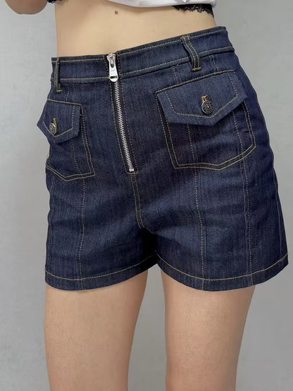 Etta Denim Zip Shorts [size 6 sample sale]