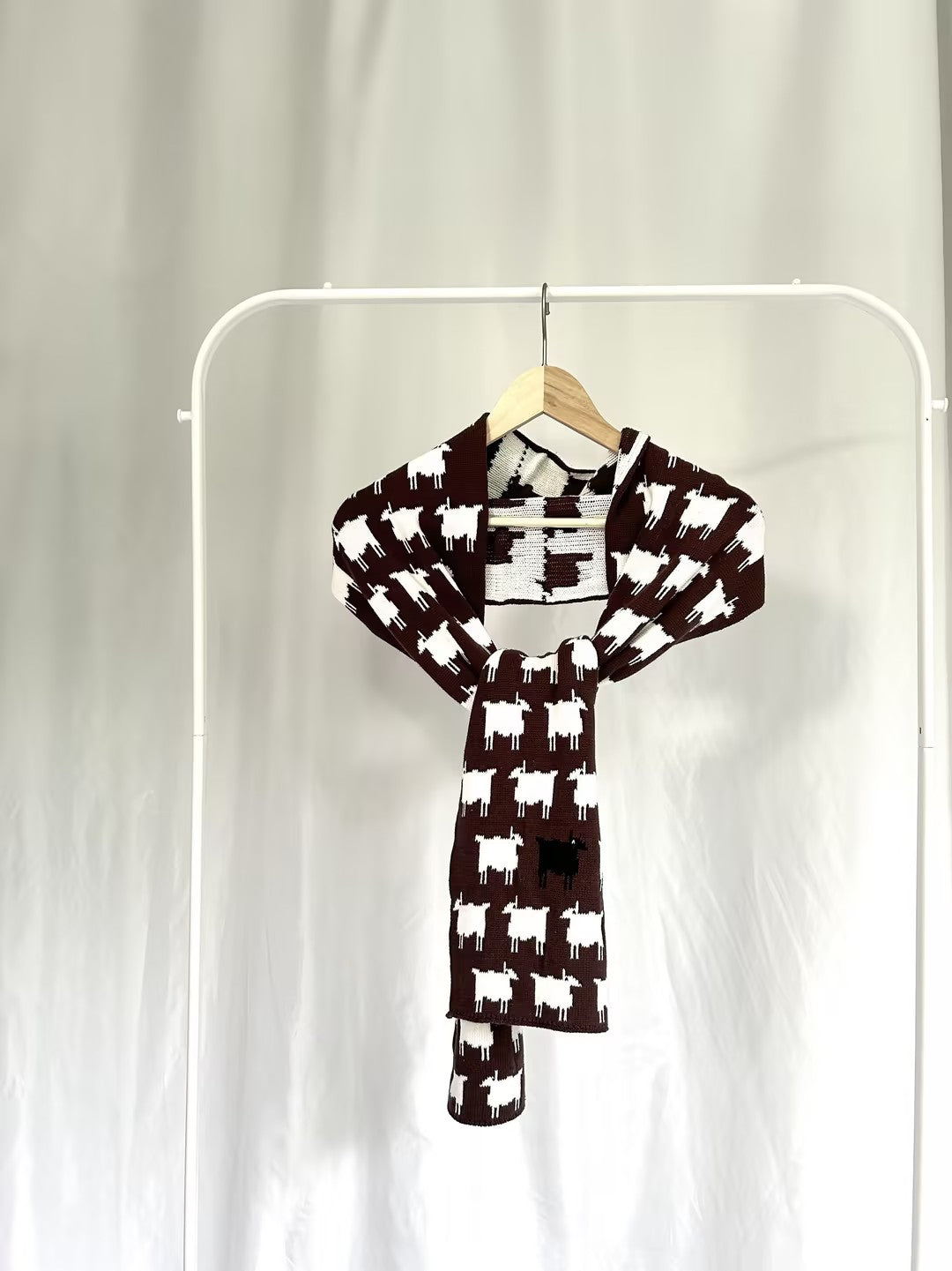 WW Cotton Sheep Scarf - Brown