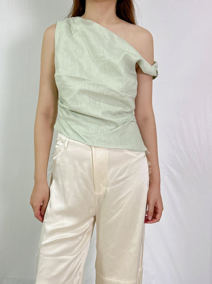 Iris Twist Linen Top