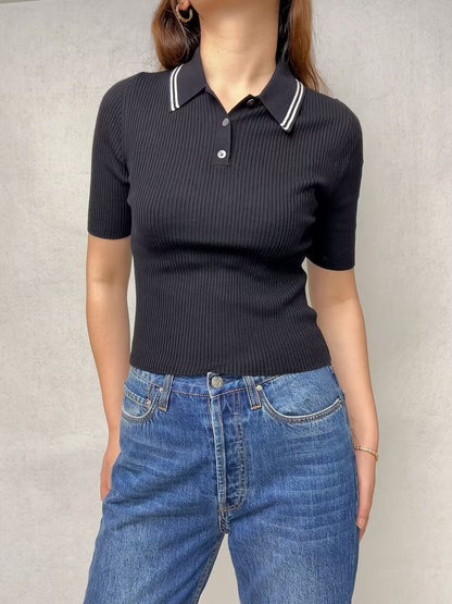 TH Stretch-Wool Polo Top