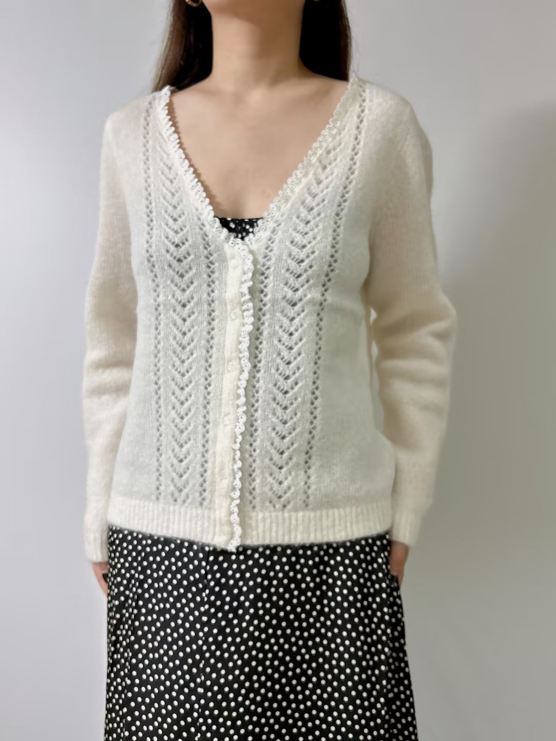 Maryam Mohair Cardigan - Ecru in L