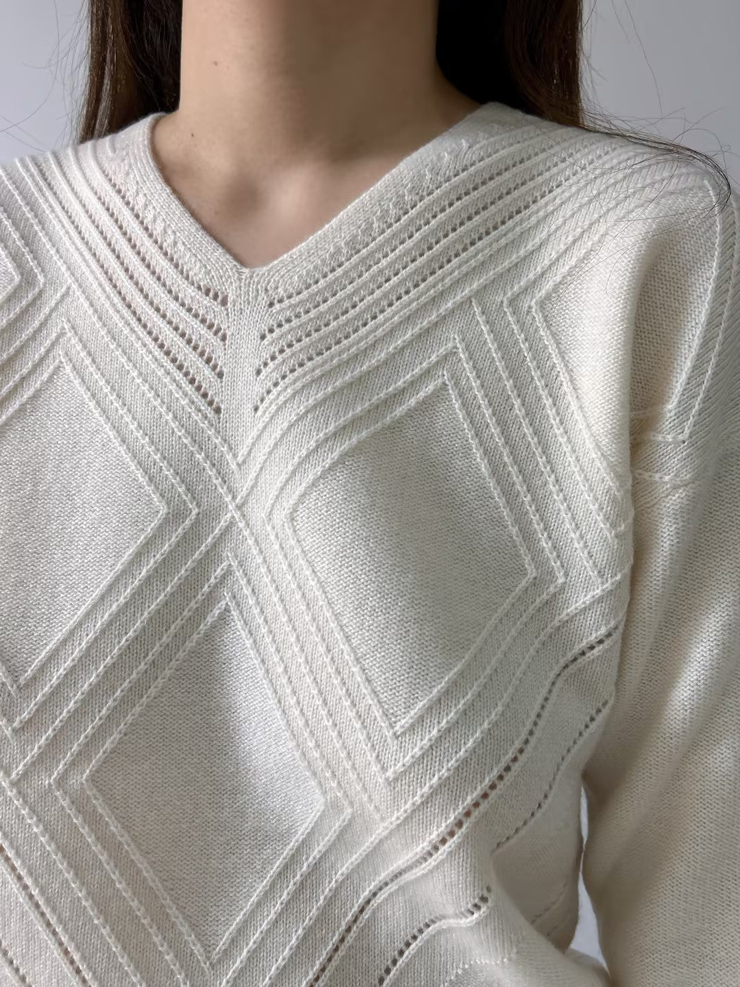 White Merino Wool Sugar Sweater