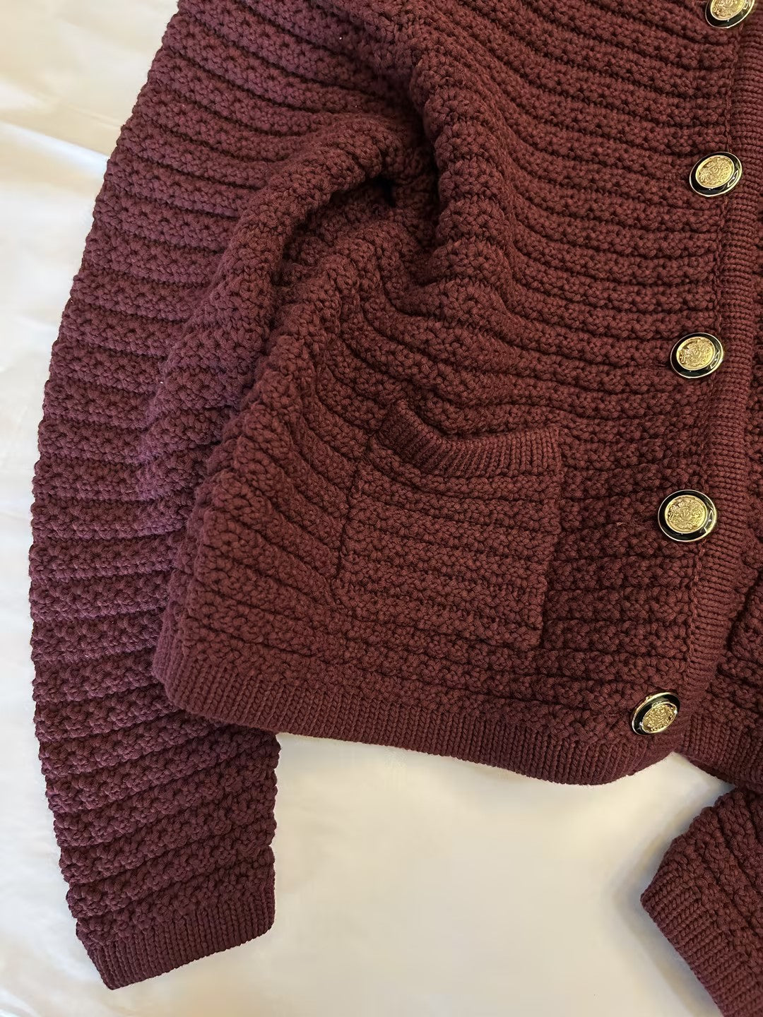 Gaspard Cardigan in Wine Red