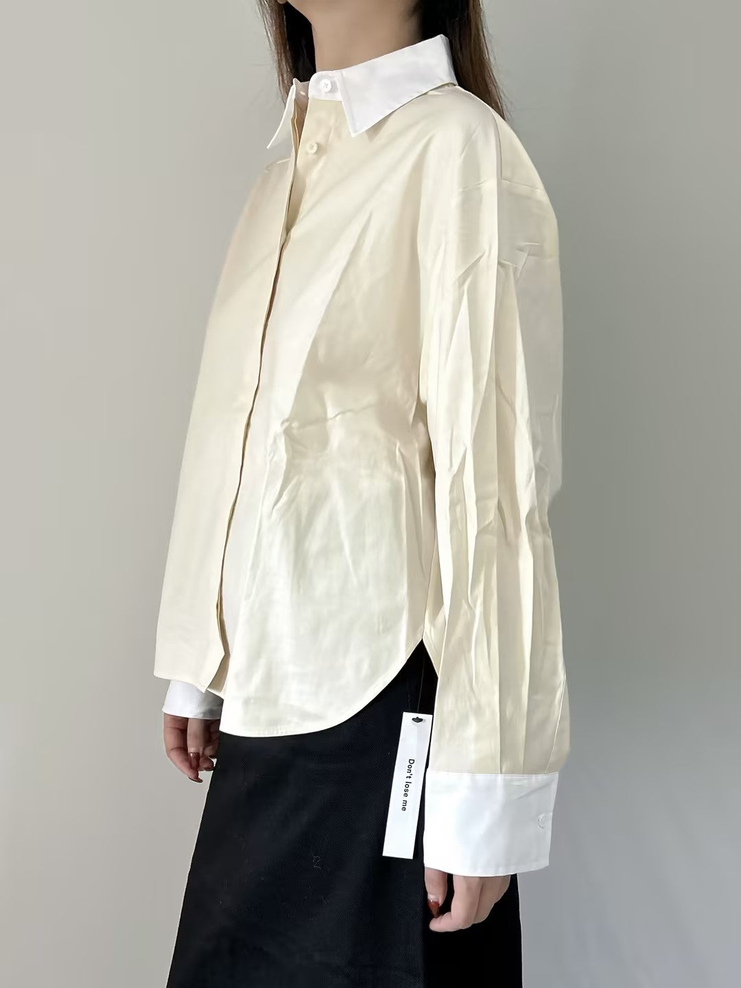 Andy Oversized Cotton Shirt in Sugar