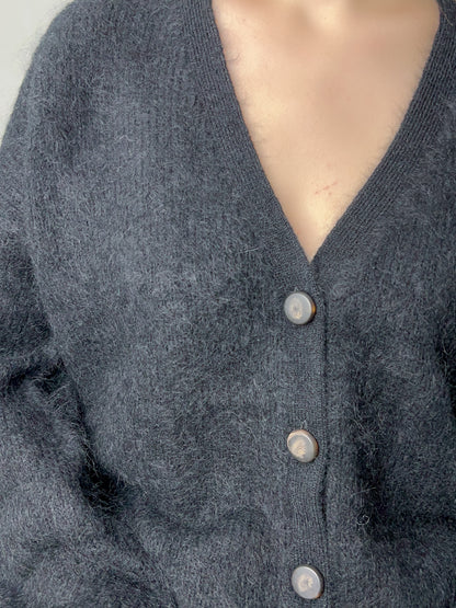 Cardigan Mia en mohair noir