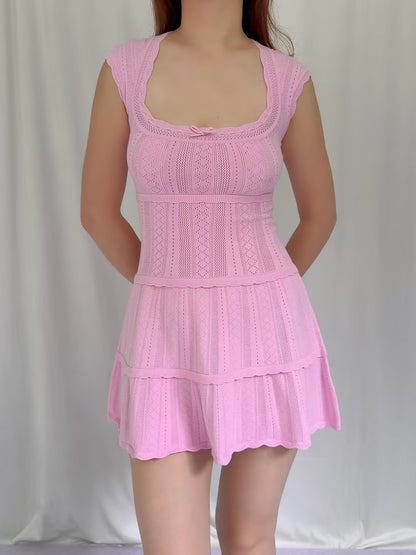 Laighton Pointelle Mini Dress - Candy Floss Pink