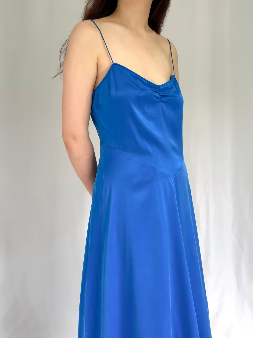 Lorraine Silk Dress - Blue Tourmaline in M
