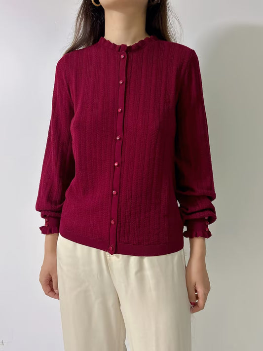 Louis Cardigan in Burgundy