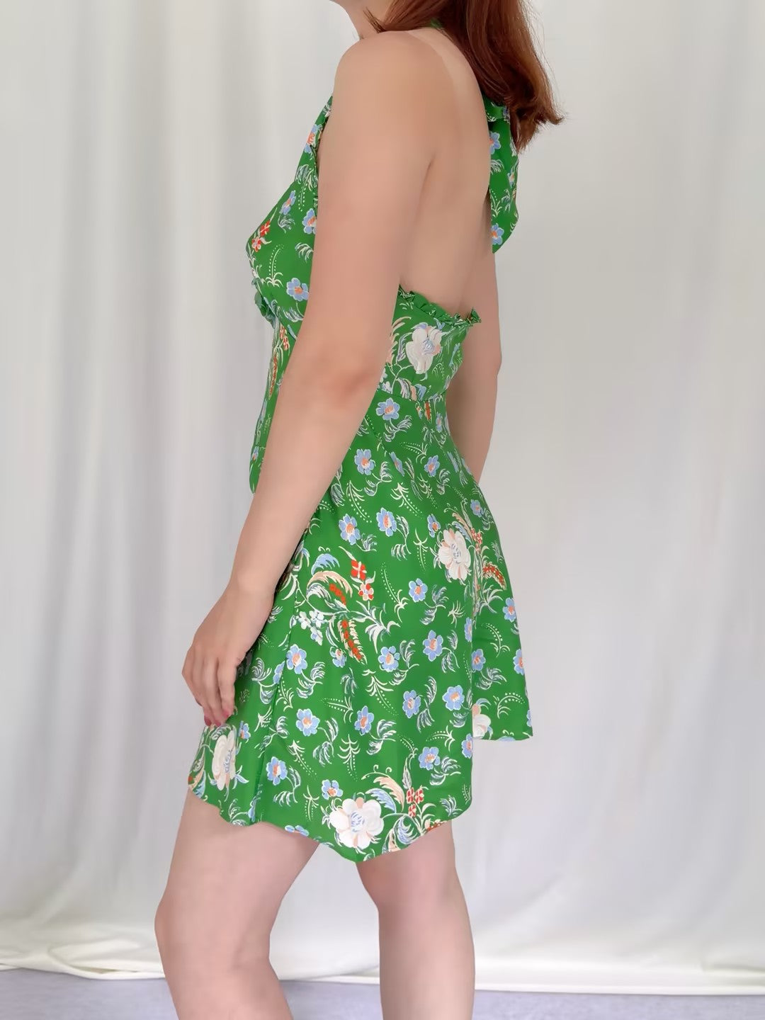 Mararin Mini Dress - Emerald Hollyhock Hills