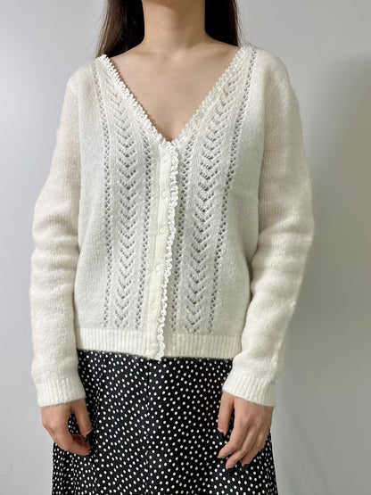 Maryam Mohair Cardigan - Ecru in L