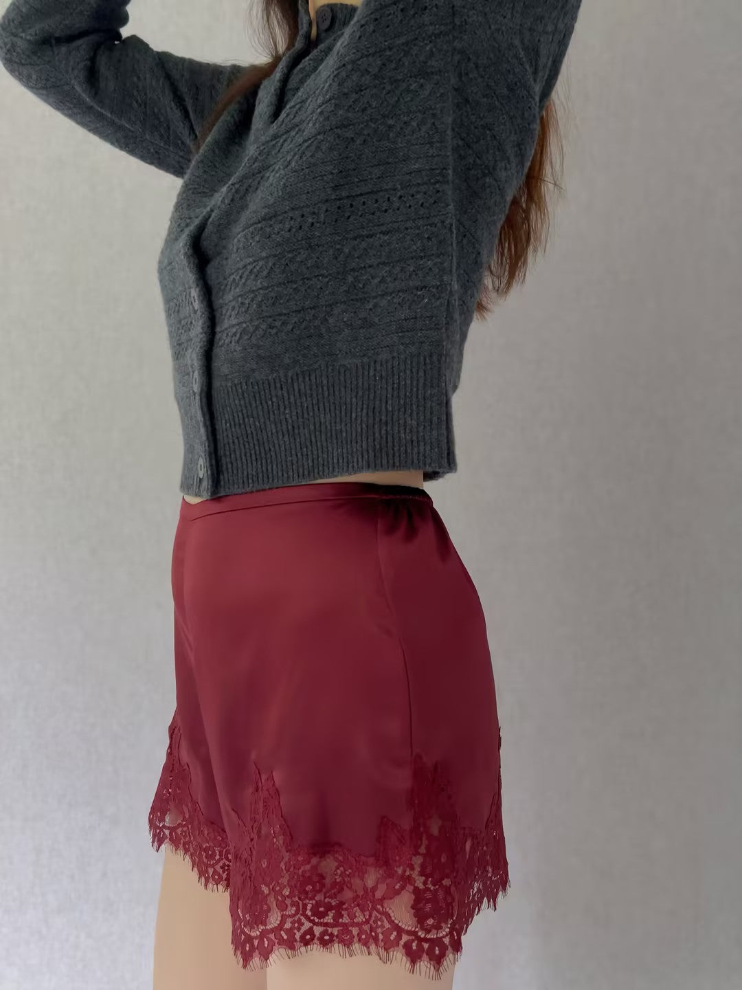 Fern Satin Short - Romance Burgundy