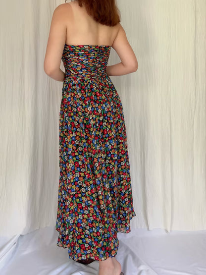 Robe mi-longue en dentelle Sohana en jaune jonquille
