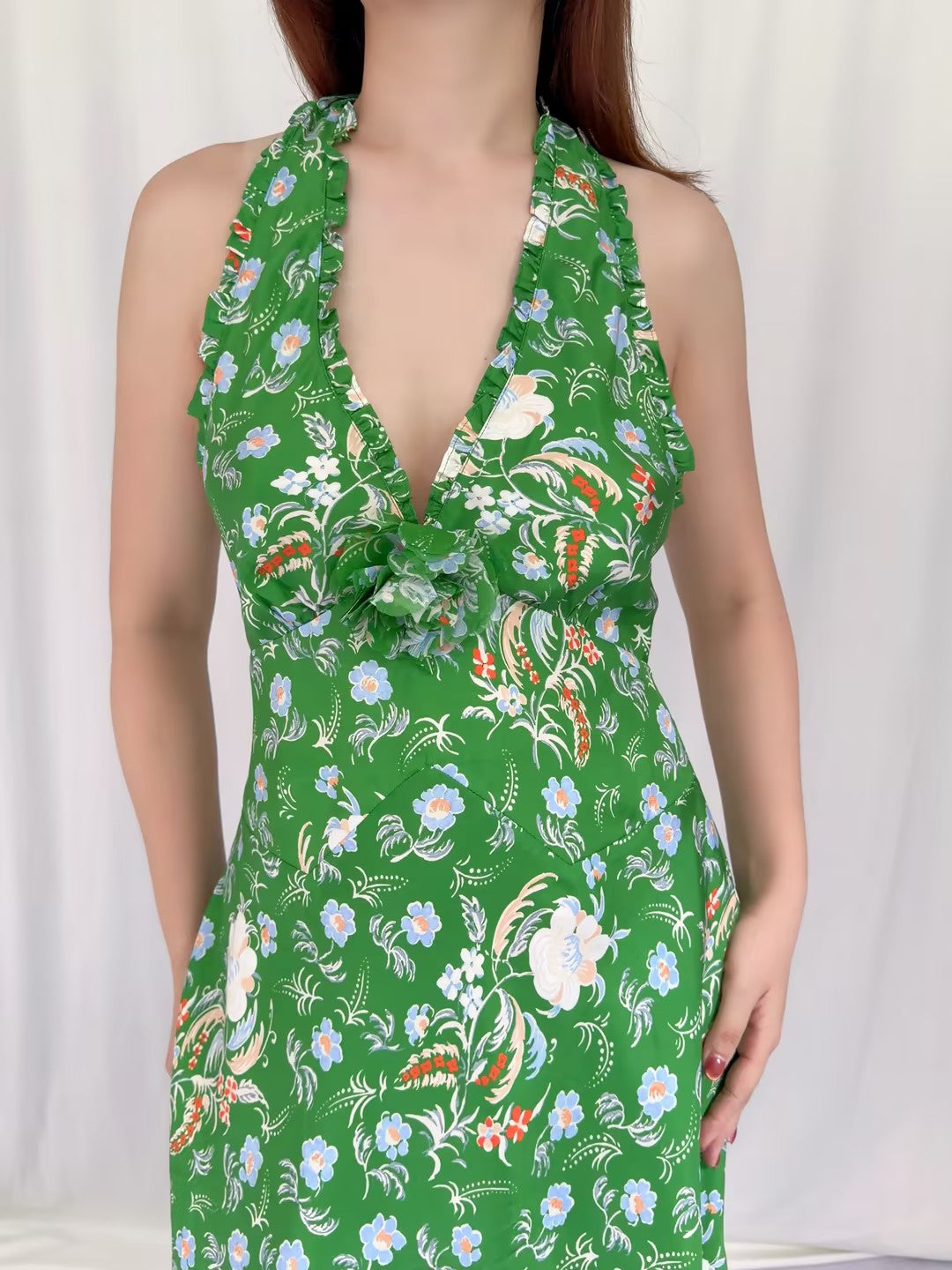 Mararin Mini Dress - Emerald Hollyhock Hills