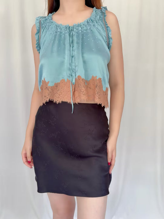 Toulouse Top - Deep Aquamarine