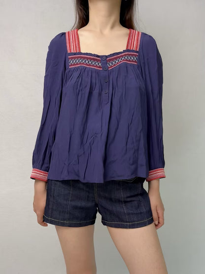 Tomer Square Neckline Blouse [size 0 sample sale]