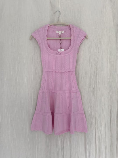 Laighton Pointelle Mini Dress - Candy Floss Pink