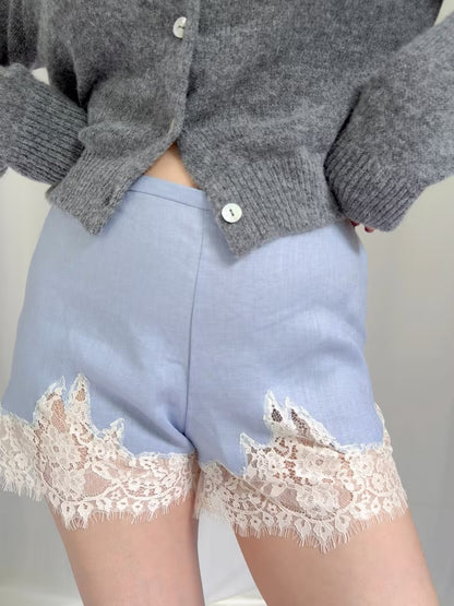 Fern Linen Short - Cloud Blue