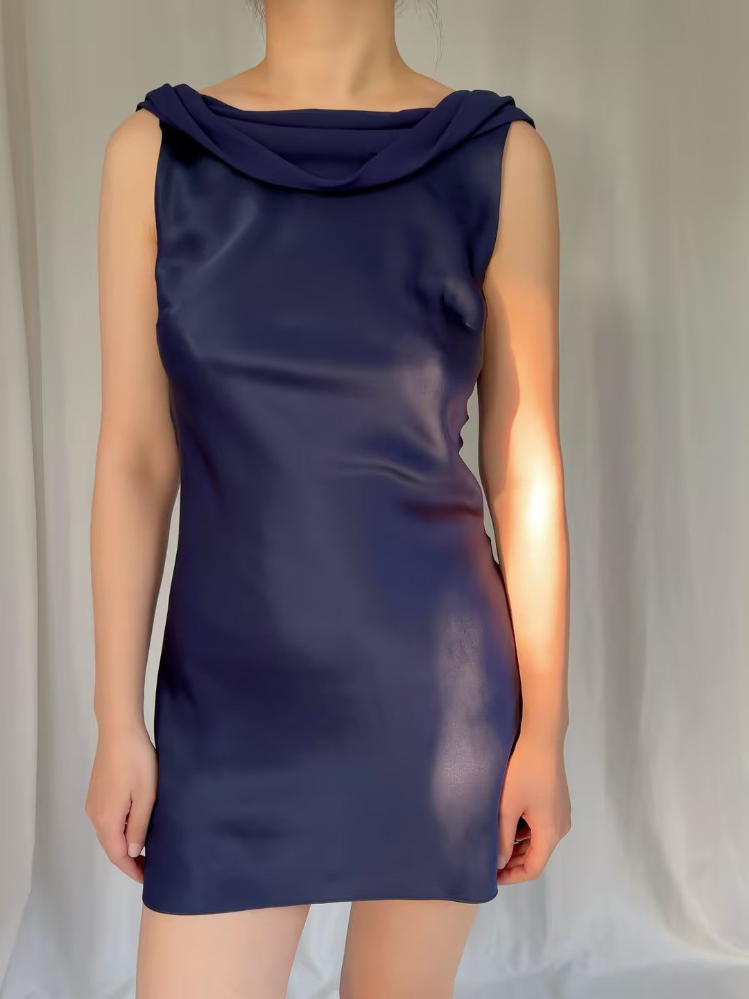 Jonelle Silk Dress - Navy