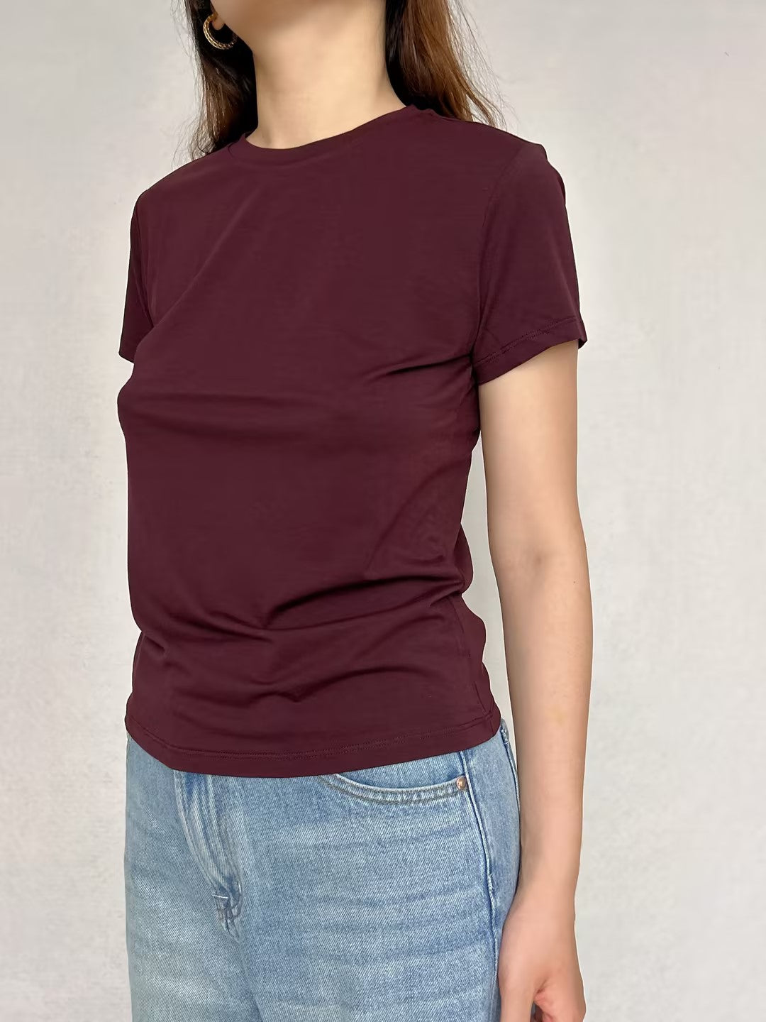 Bordeaux Tiny Tee in Pima Cotton