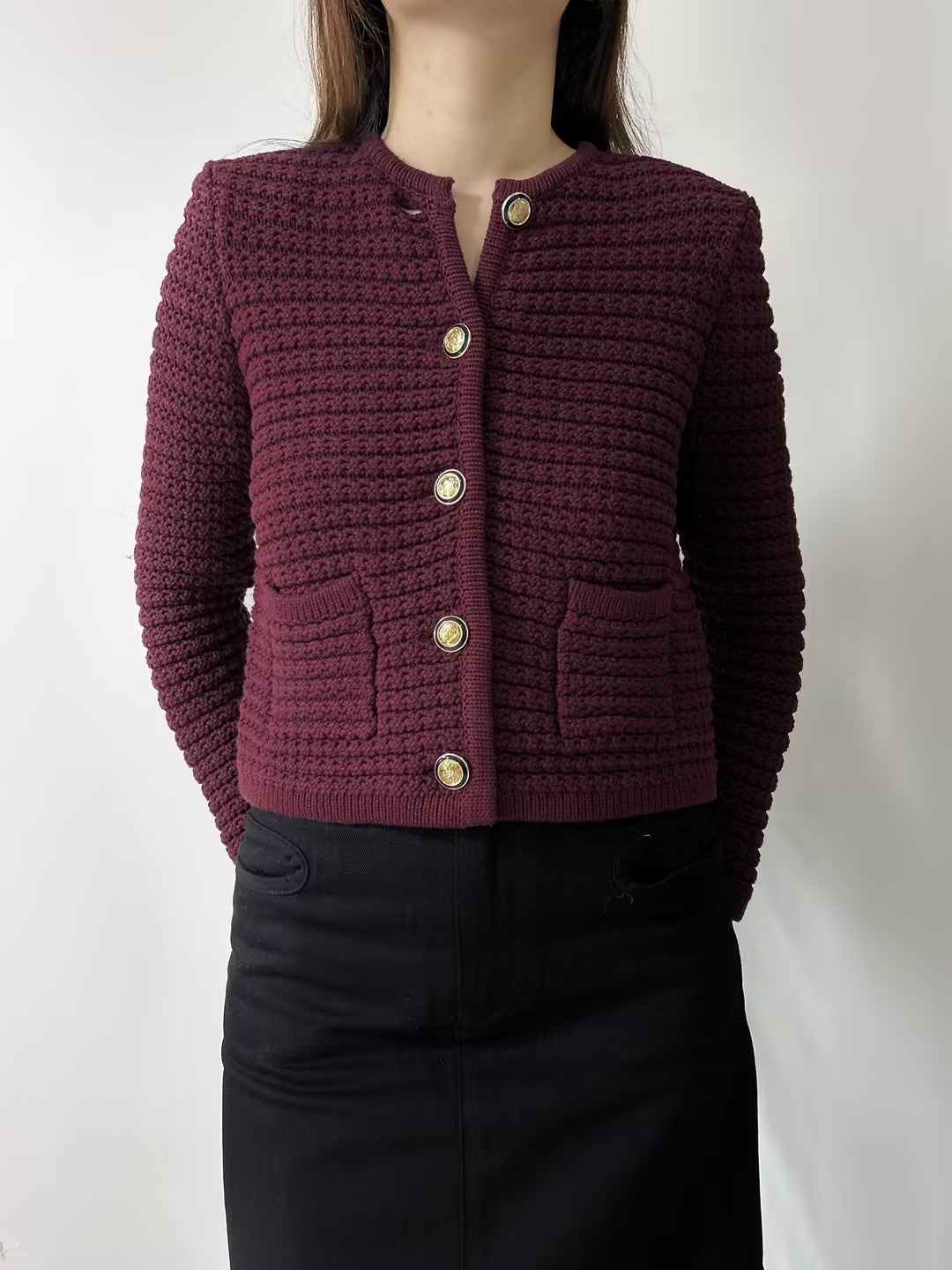 Gaspard Cardigan in Wine Red