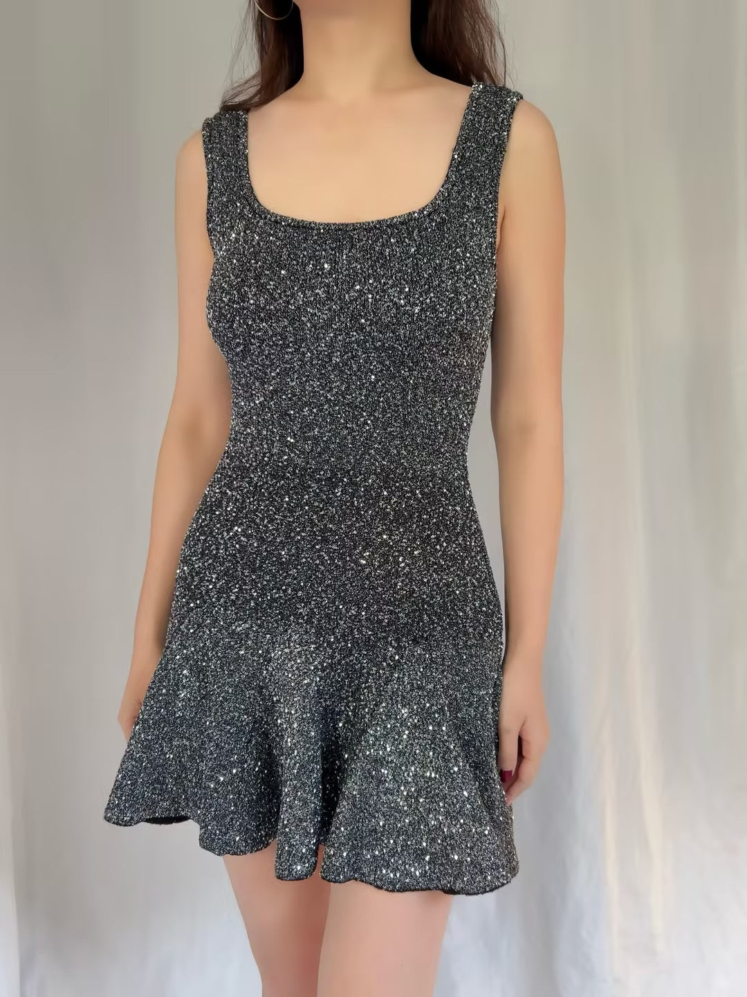 LSF Sequin Stretch Mini Dress - Black