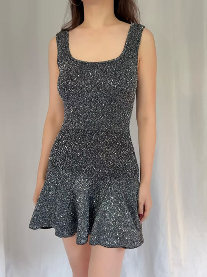 LSF Sequin Stretch Mini Dress - Black