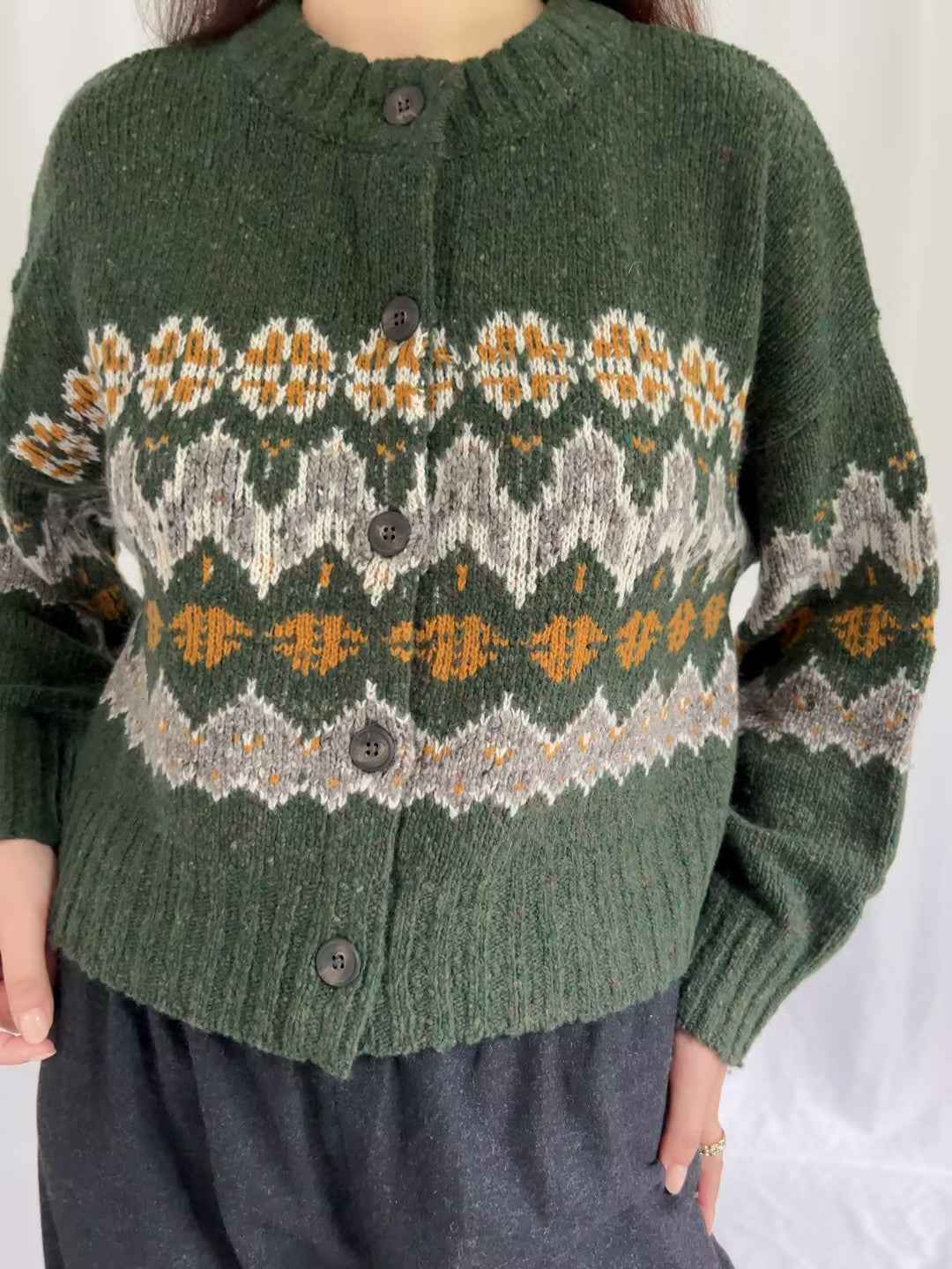 Cammie Sweater - Dark Forest Fairisle