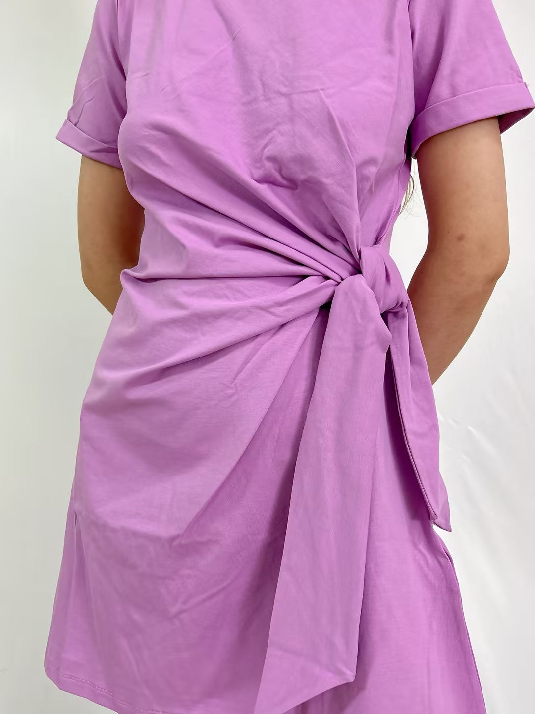 Pippa Short Cotton Dress in Mauve